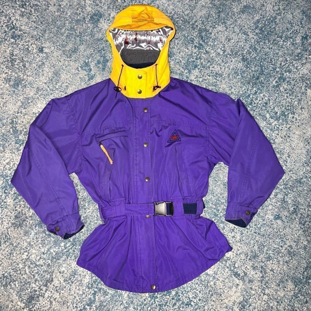 SOS Sportswear of Sweden Thinsulate Vintage Belted Ski Coat, Purple, Women’s 8